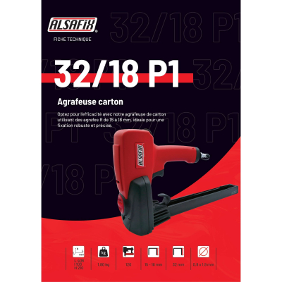 Agrafeuse carton pneumatique 32/18 P1 - 123218P1 - Alsafix 2