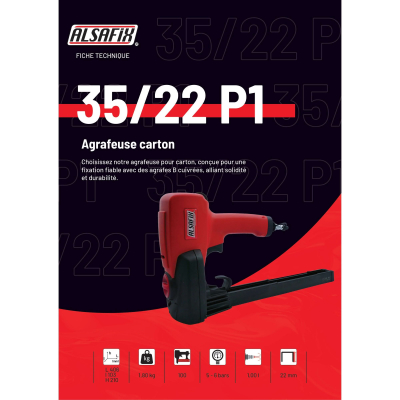 Agrafeuse carton pneumatique 35/22 P1 - 123522P1 - Alsafix