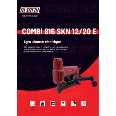 Agra-cloueur électrique 230 V 2300 W COMBI 816 SKN 12/20 E - 13ME80MB - Alsafix