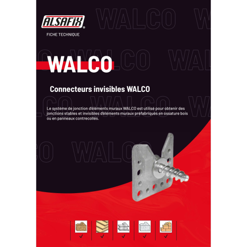 Connecteur invisible WALCO V60 - AL-137K102 - Alsafix