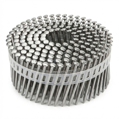 Coil de 6 000 pointes annelées INOX A2 tête bombée (TB) 16° COILS S 23 D. 2,5 x 55 mm - 16S23558A2 Alsafix
