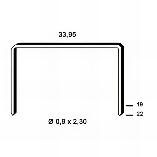 15 000 agrafes cuivrées BM-22 - 33,95 x 22 x D. 0,9 x 2,3 mm - 6BM221 - Alsafix