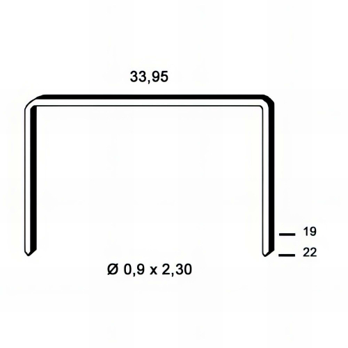 15 000 agrafes cuivrées BM-22 - 33,95 x 22 x D. 0,9 x 2,3 mm - 6BM221 - Alsafix