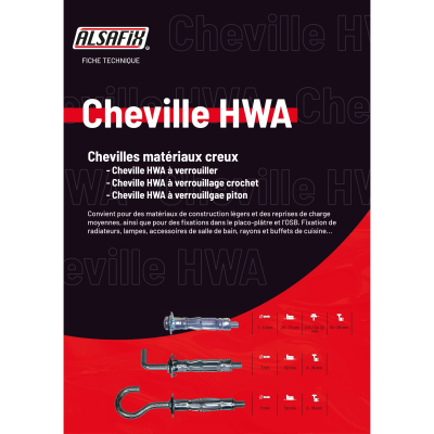 Blister de 25 Chevilles à Expansion à Verrouillage HWA avec Vis M4 - Alsafix