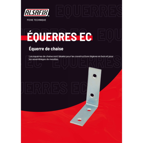 Equerre de chaise (H x L x l x ép) 50 x 50 x 15 x 2 mm - AL-EC050050 - Alsafix