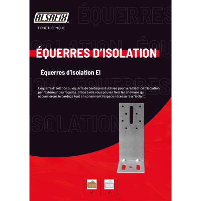 Equerre d'isolation (H x L x l x ép) 260 x 60 x 54 x 2,5 mm - AL-EI26060525 - Alsafix