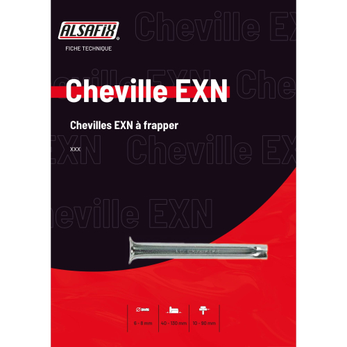 Blister de 20 Chevilles Métalliques à Frapper Alsafix EXN D. 6 mm