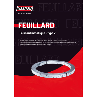 Feuillard Métallique Type Z Alsafix (L x ép) 50 m x 1,5 mm