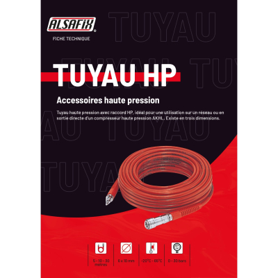 Tuyau Pneumatique Haute Pression Alsafix D. 6 x 10 mm