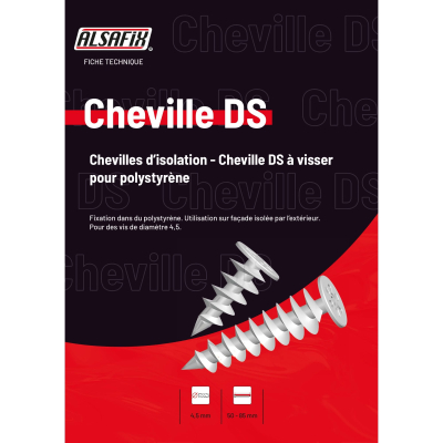 100 chevilles à visser pour polystyrène DS 085 - Longueur 85 mm - DS085 - Alsafix