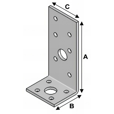 Equerre sans renfort (H x L x l x ép) 90 x 35 x 40 x 3,0 mm - AL-EA09030430 - Alsafix 2