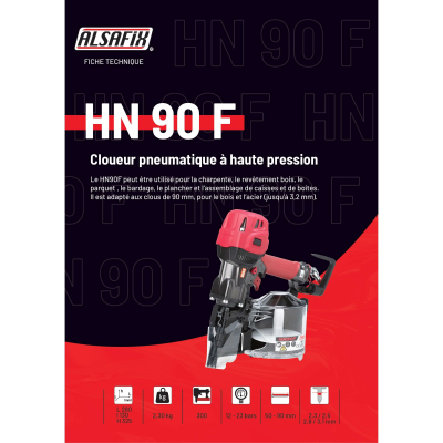 Cloueur pneumatique à haute pression HN 90 F - HN90F - Alsafix