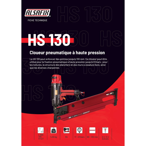 Cloueur pneumatique à haute pression HS 130 - HS130 Alsafix