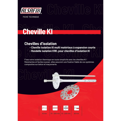 200 chevilles isolation KI 090 multimatériaux à expansion courte D. 10 x Lt. 90 mm - KI090 - Alsafix
