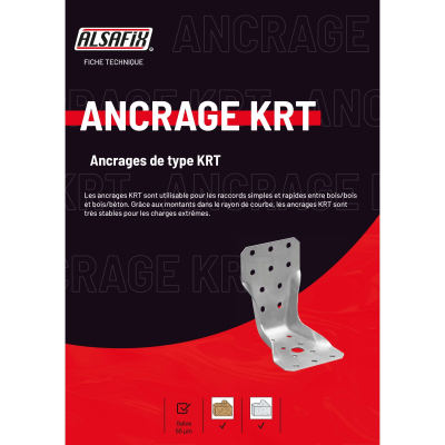 Ancrage de type KRT (H x L x l x ép) 135 x 90 x 65 x 3,0 mm ATE - KRT6765 - Alsafix