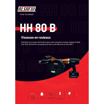 Visseuse à chargeur sans fil 18 V 3,3 Ah PANASONIC pour vis en rouleaux HH 80 B - MSC80A - Alsafix