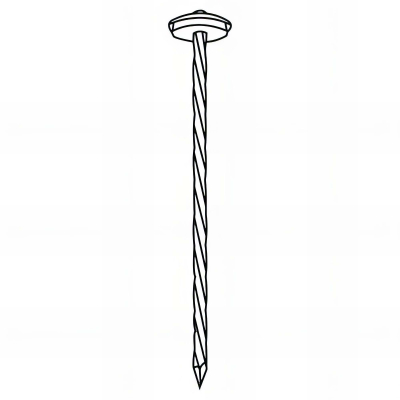 Pointe parapluie torsadée galvanisée en vrac tête rapportée et rondelle brune 20 mm 3,8 x 65 mm - 1 kg - PA380655 Alsafix
