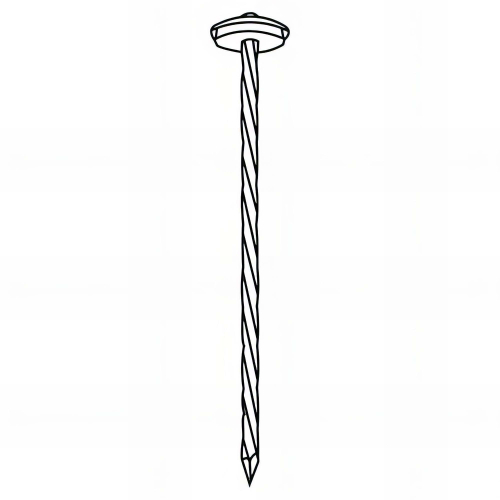 Pointe parapluie torsadée galvanisée en vrac tête rapportée et rondelle noire 20 mm 3,8 x 65 mm - 1 kg - PA380658 Alsafix