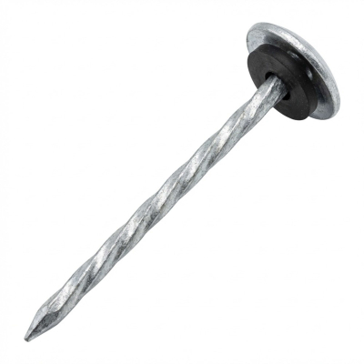 Pointe parapluie torsadée galvanisée en vrac tête rapportée et rondelle rouge 20 mm 3,8 x 120 mm - 2 kg - PA381207 Alsafix