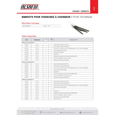 Embout de vissage 127 mm PH2 - PH12702 - Alsafix