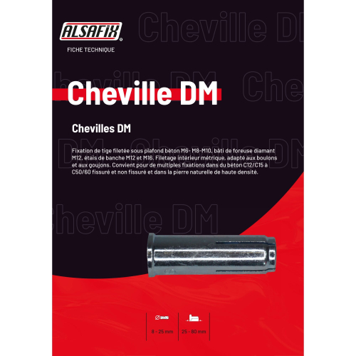25 chevilles DM - douille de frappe DM 20 - PO06312 - Alsafix