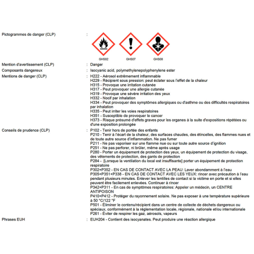 Mousse polyuréthane de collage d'isolation pistolable ALSAMOUSSE ISO 750 ml - PO08138 - Alsafix