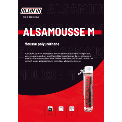 Mousse polyuréthane manuelle ALSAMOUSSE M 750 ml - PO08139 - Alsafix