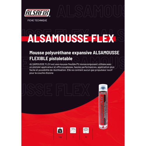 Mousse polyuréthane pistolable ALSAMOUSSE FLEX 750 ml - PO08144 - Alsafix