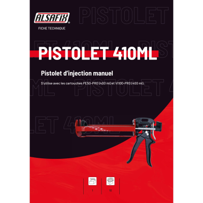 Pistolet d'injection manuel pour cartouche de résine 410 ml - PO08461 - Alsafix 2