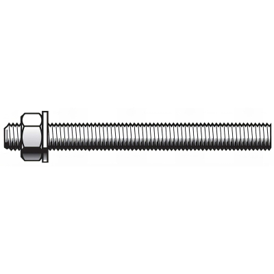 Blister de 5 tiges filetées avec écrou et rondelle STD M20 x Lt. 260 mm - Zingué - PO32190BL - Alsafix 2