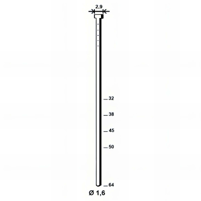 2 000 pointes brads galvanisés en bande 20° D. 1,6/2,9 x L. 64 mm - PO62758 Alsafix 2