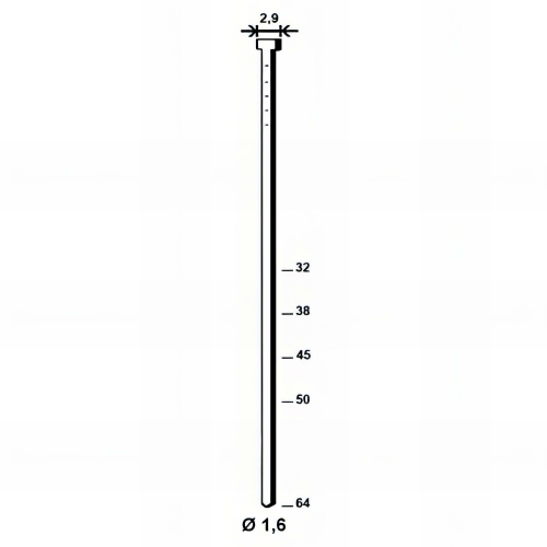 2 000 pointes brads INOX en bande 20° D. 1,6/2,9 x L. 64 mm - PO62766 Alsafix