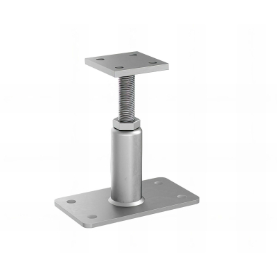 Pied réglable avec platine VH - 315 - 80x80 mm (sup) - 180x100 mm (inf) - Ht. 215 à 235 mm