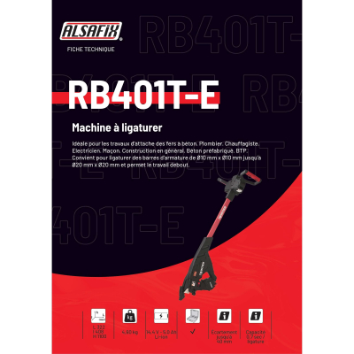 Ligatureuse RB 401T-E TWINTIER avec 2 batteries et un chargeur - 14,4 V 4,0 Ah