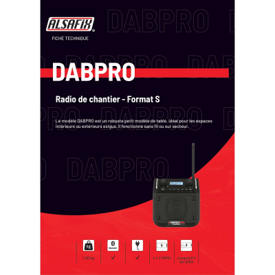 Radio de chantier DABPRO - 7 W - Bluetooth, MP3, Aux in, FM, DAB+ - Perfect Pro