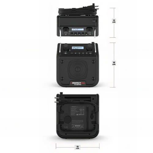 Radio de chantier DABPRO - 7 W - Bluetooth, MP3, Aux in, FM, DAB+ - Perfect Pro