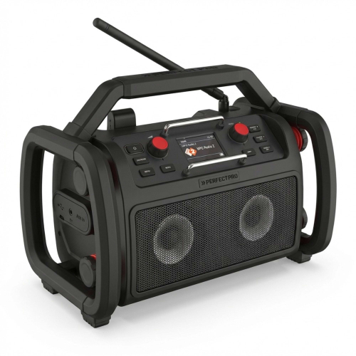 Radio de chantier ROCKHART - 2 x 30 (60) W - Bluetooth, MP3, Aux in, FM, DAB+ - Perfect Pro