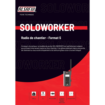 Radio de chantier SOLOWORKER - 2 W - Bluetooth, MP3, Aux in, FM, DAB+ - Perfect Pro