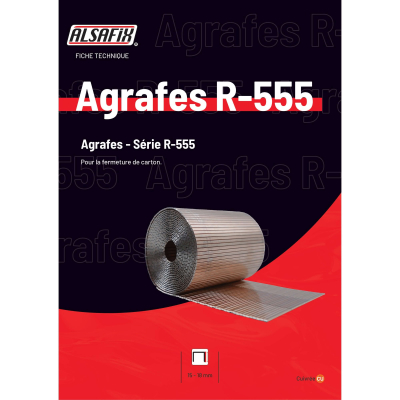 24 000 agrafes cuivrées en bande R555-15 - Ht. 15 mm - R555-15 - Alsafix