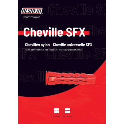 400 chevilles multimatériaux Nylon SFX D. 5 x Lt. 25 mm - SFX05025 - Alsafix