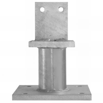 Pied De Poteau Avec Platine Type PPT (A x B x D x ép) 80 x 120 x 48 x 8,0 mm - Alsafix