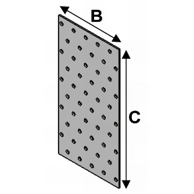 Plaque perforée (l x L x ép) 60 x 240 x 2,0 mm - AL-PP060240 - Alsafix 2