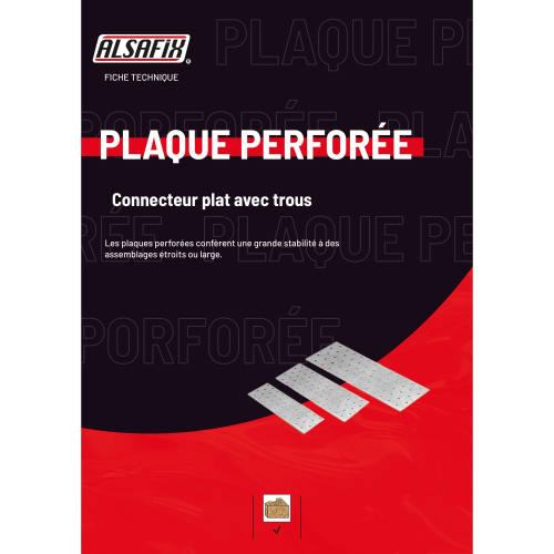 Plaque perforée (l x L x ép) 100 x 400 x 2,0 mm - AL-PP100400 - Alsafix