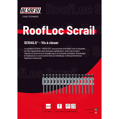 RoofLoc Scrail de 720 vis INOX RL SCRAIL 38/42 mm - Alsafix