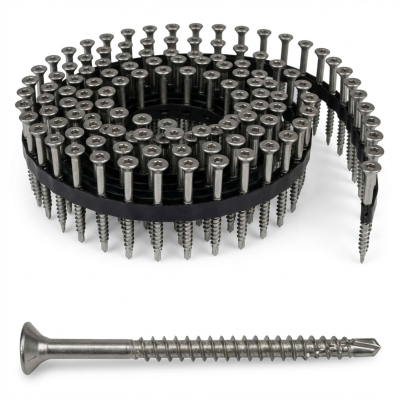 750 Vis Bois en Rouleaux D. 5 mm Inox A2 Autoforeuse TX 25 - Alsafix