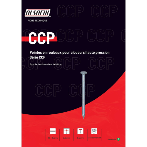 Coil de 2000 Pointes Acier CCP D. 2,9 mm pour Cloueur HN 120 A Alsafix