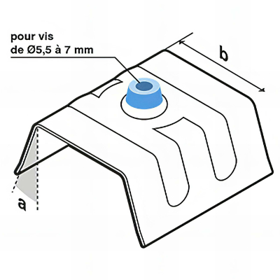 100 Cavaliers étanches pour vis bacs acier Type C2 TRAPEZO TYPE C - RAL 8012