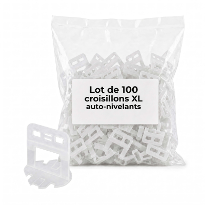 Lot de 100 croisillons XL auto-nivelants pour carreaux de 12 à 22 mm - pro carrelage