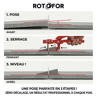 Lot de 100 croisillons XL auto-nivelants pour carreaux de 12 à 22 mm - pro carrelage