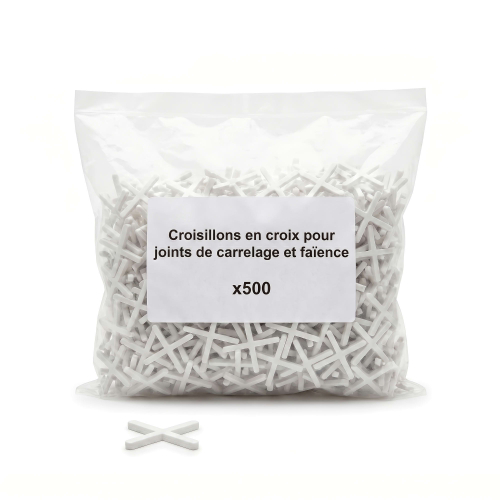 Lot de 500 croisillons en croix pour joints de carrelage et faïence